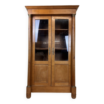 Empire Style bookcase in mahogany with blond patina circa 1880