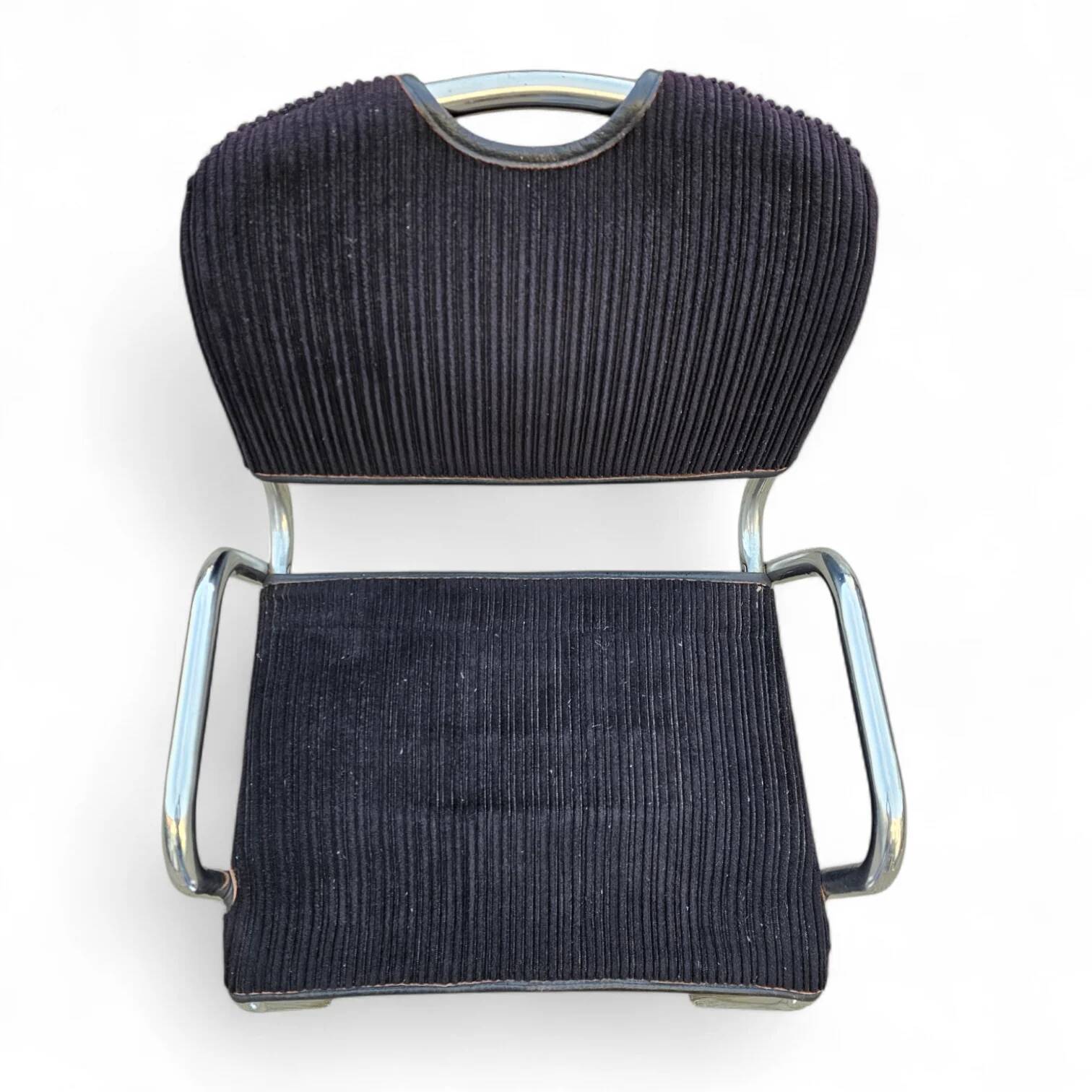 4 chaises de salle à manger en tissu noir Castiglietta par Castiglioni pour Zanotta / Italie années 1960