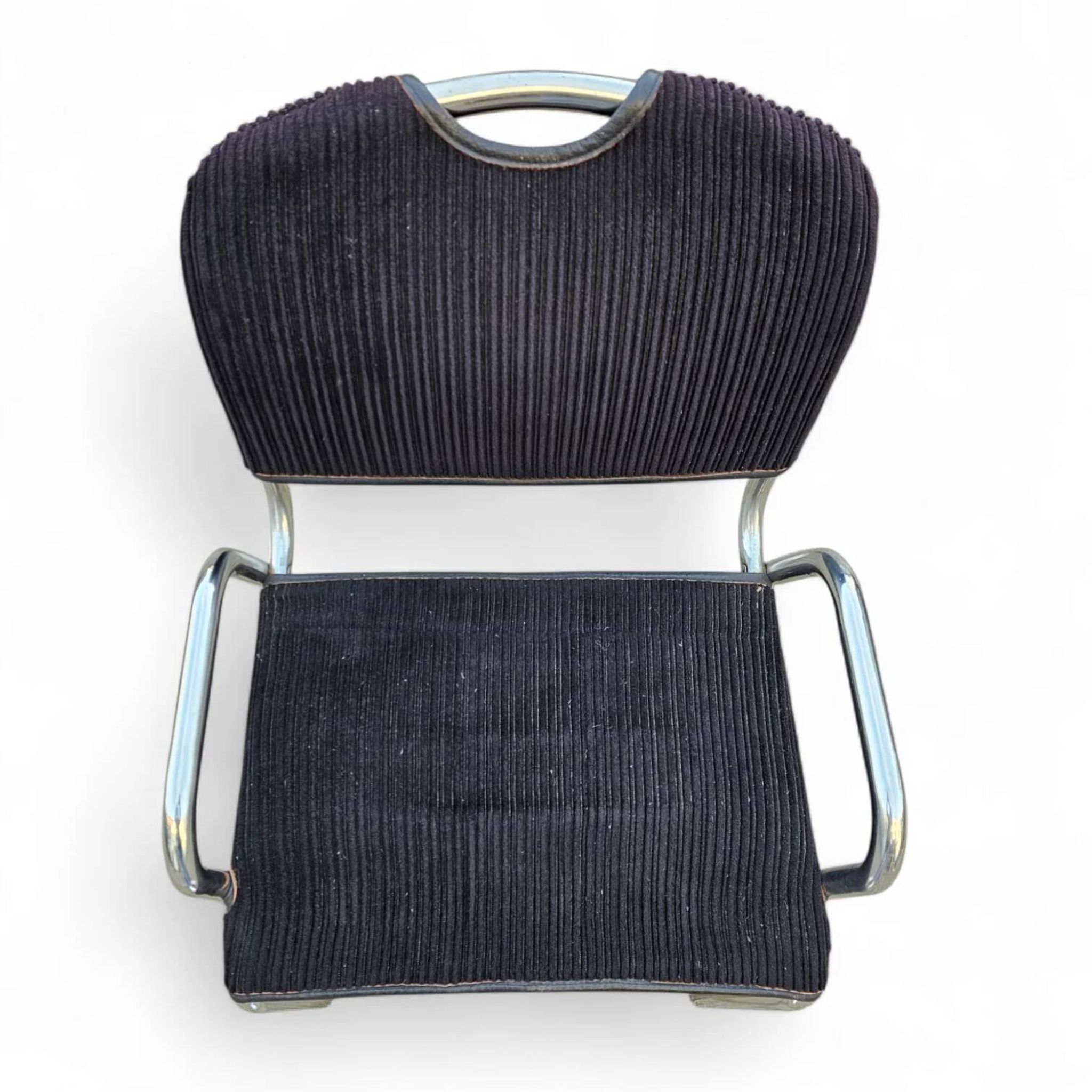 4 x black upholstery Castiglietta dining chairs by Castiglioni for Zanotta / Italy 1960s