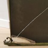 Console and mirror set - wrought iron and marble - 30s