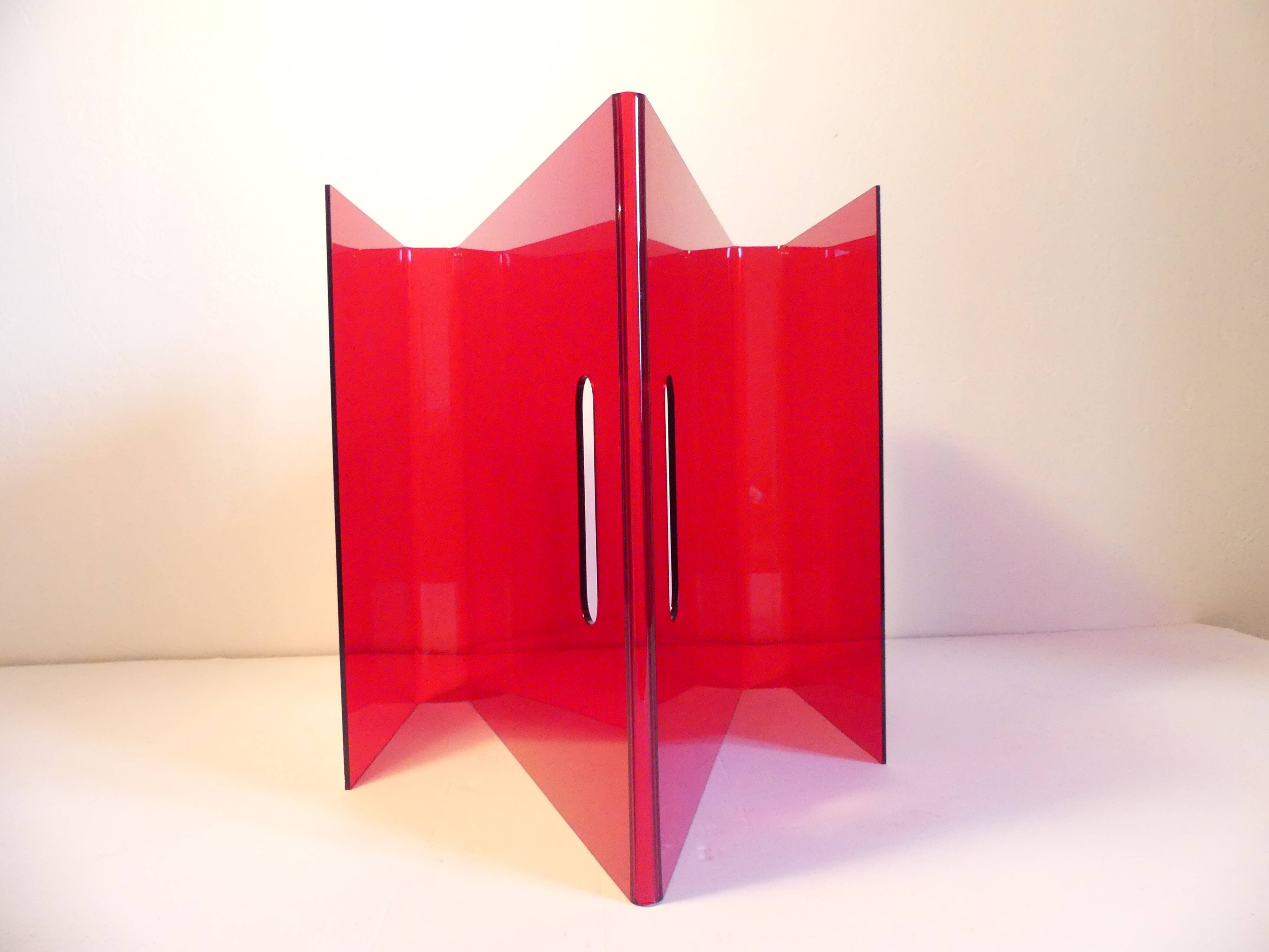 Space Age magazine and vinyl rack 1960's-1970's