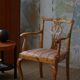 A pair of English Chippendale style armchairs in birch, 20th century, England.
