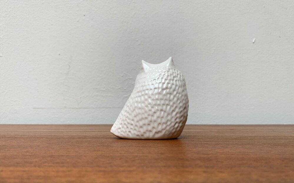 Danish mid-century ceramic owl sculpture by Søholm, 1960s.
