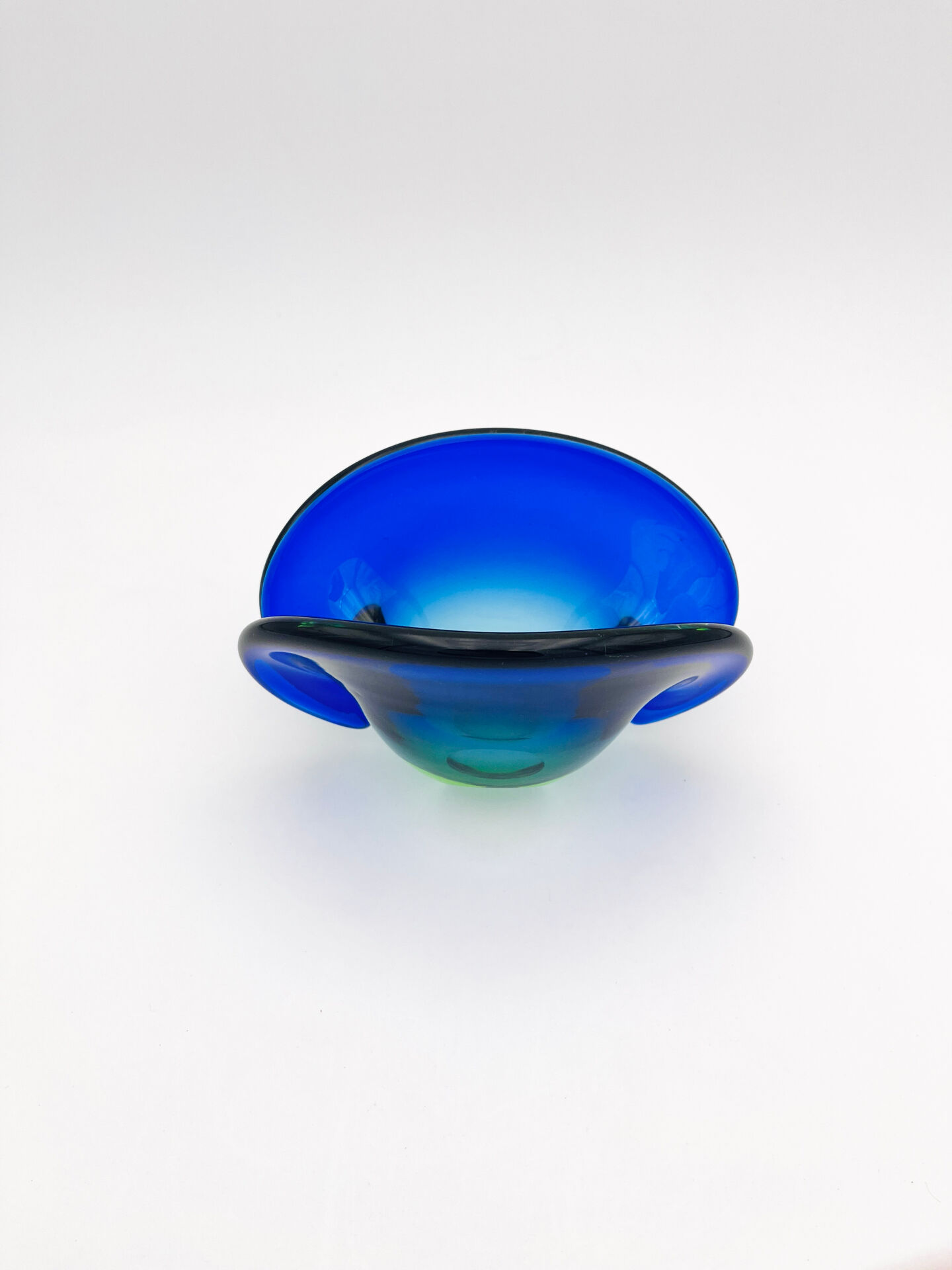 Murano Ashtray Flavio Poli Sommerso Blue Green Design 50s
