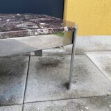 Vintage coffee table 70s marble top & chrome legs