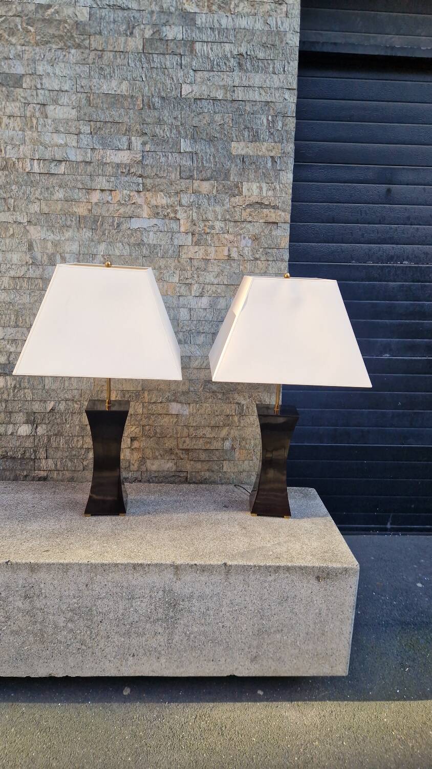 Large pair of Françoise See lamps for Maison Ramsay from the 70s