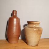 Duo bottle and vase in sandstone