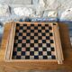 Ancien jeu de dames et jeu d'echec en bois