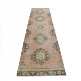 3x12 Vintage Blush Pink Classic Persian Runner Rug, 90x358Cm