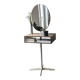 Coiffeuse en bois de style mid-century des années 1960 avec miroir pivotant.