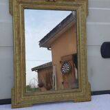 Mirror 19th wood and gilded stuk