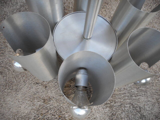 6-light aluminum chandelier