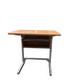 Banc d'école Embru suisse 1960s en bois et acier marron/gris - bureau scolaire vintage