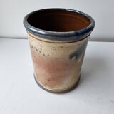 Covered stoneware ceramic pot - Signed Monogram BV (signature to be identified)