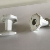 Set of 2 white porcelain hooks