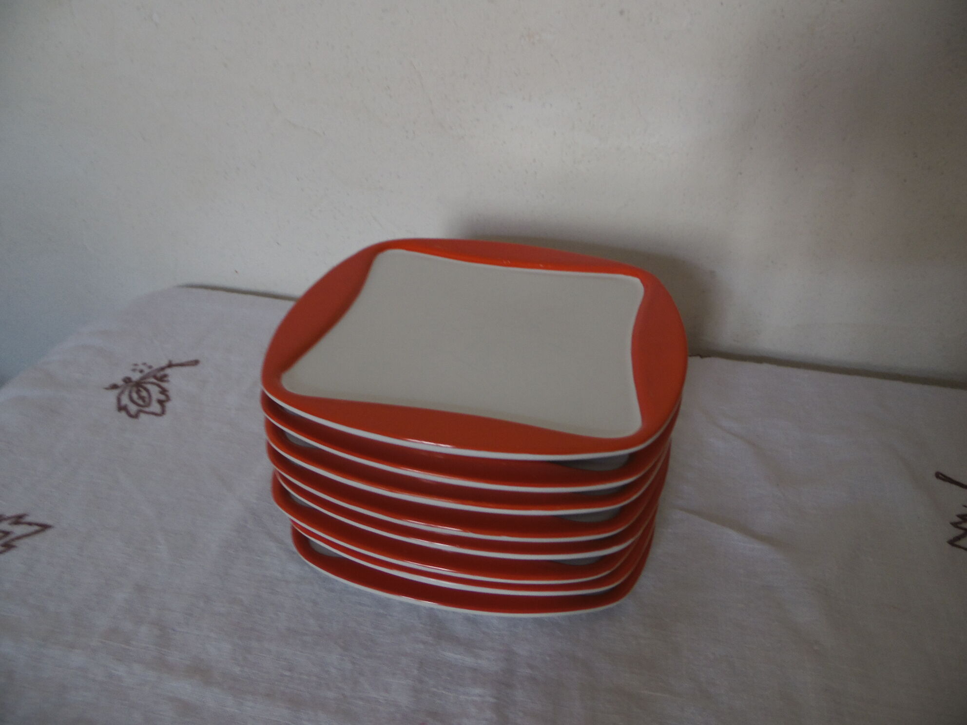 Set of 8 plates with a floral dessert Sentou