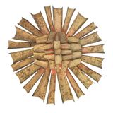 Gande sculpture murale Soleil, Lampe en résine & polyester, style Brutalist