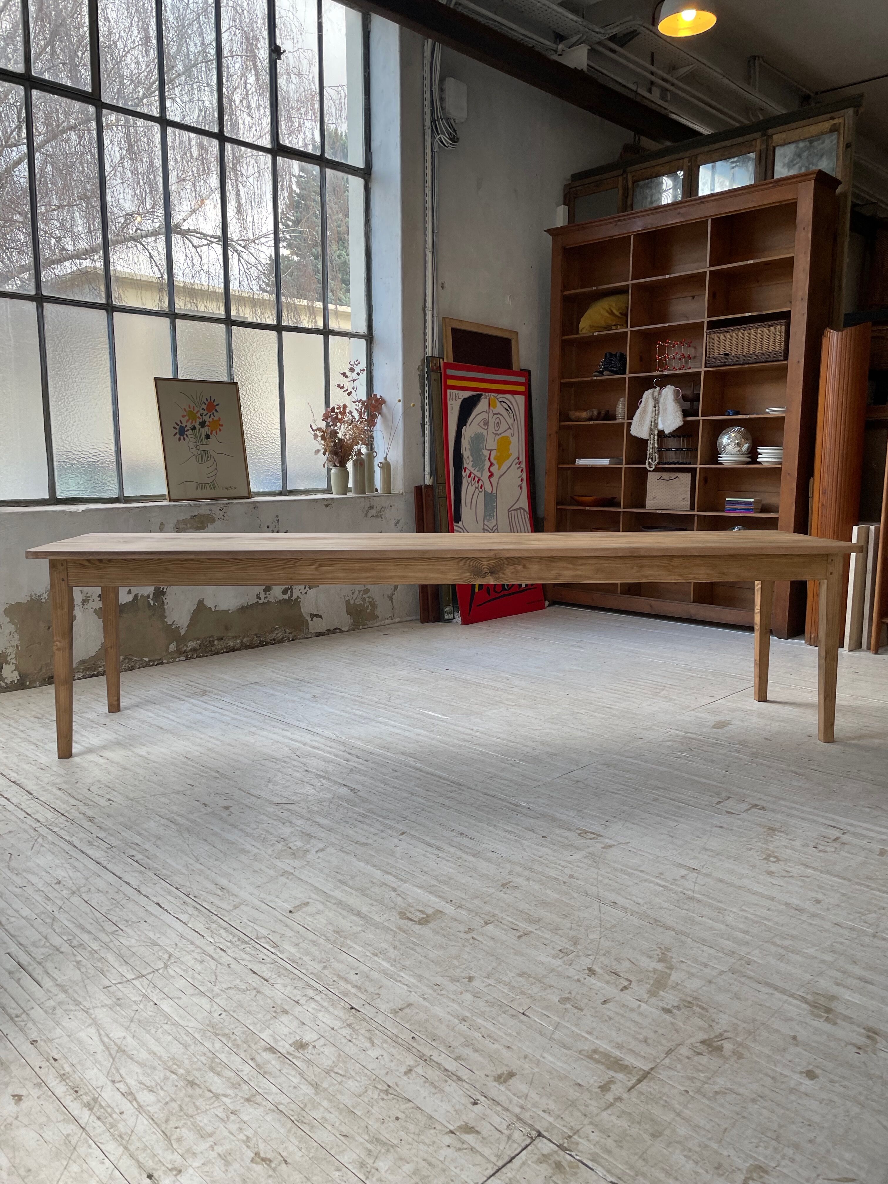 XL farmhouse table in beech and pine 3m