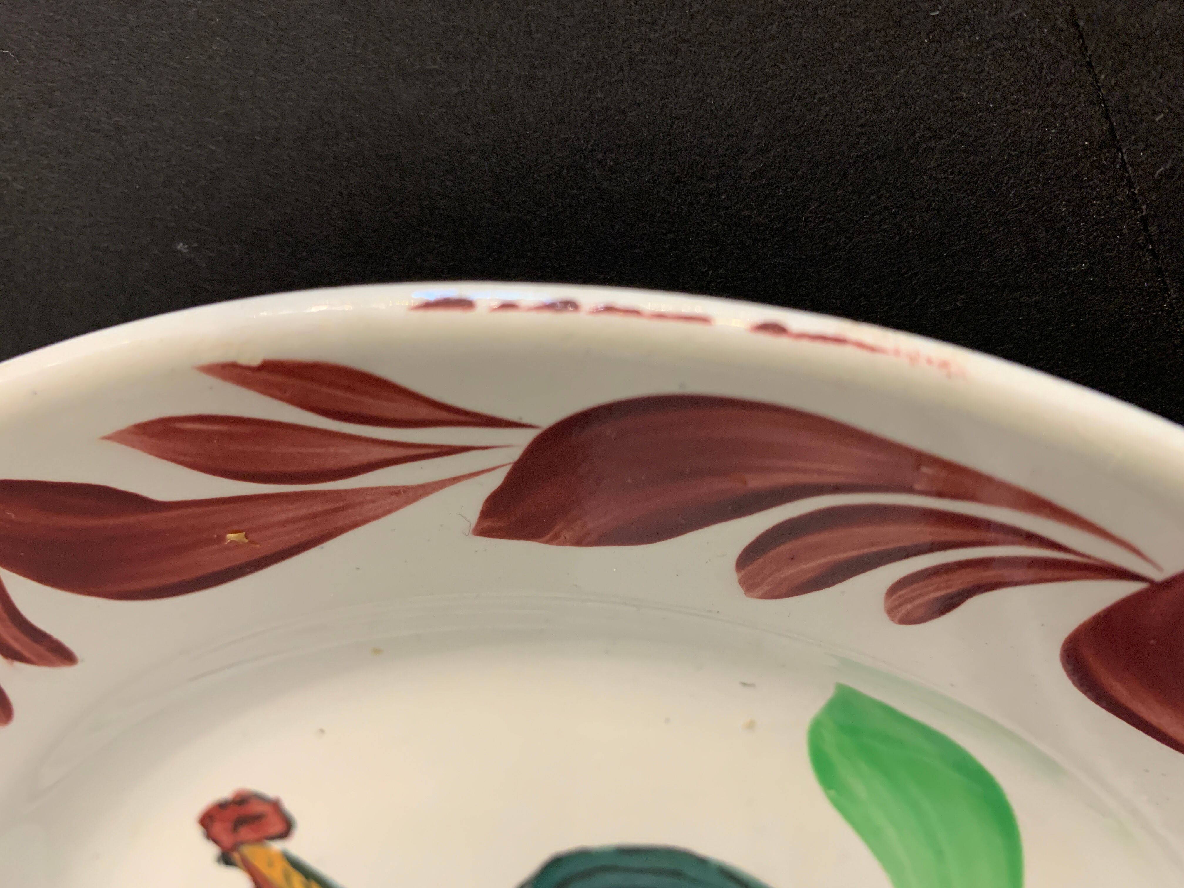 6 plates in earthenware rooster Terre de Fer Choisy Le Roy, 20th century