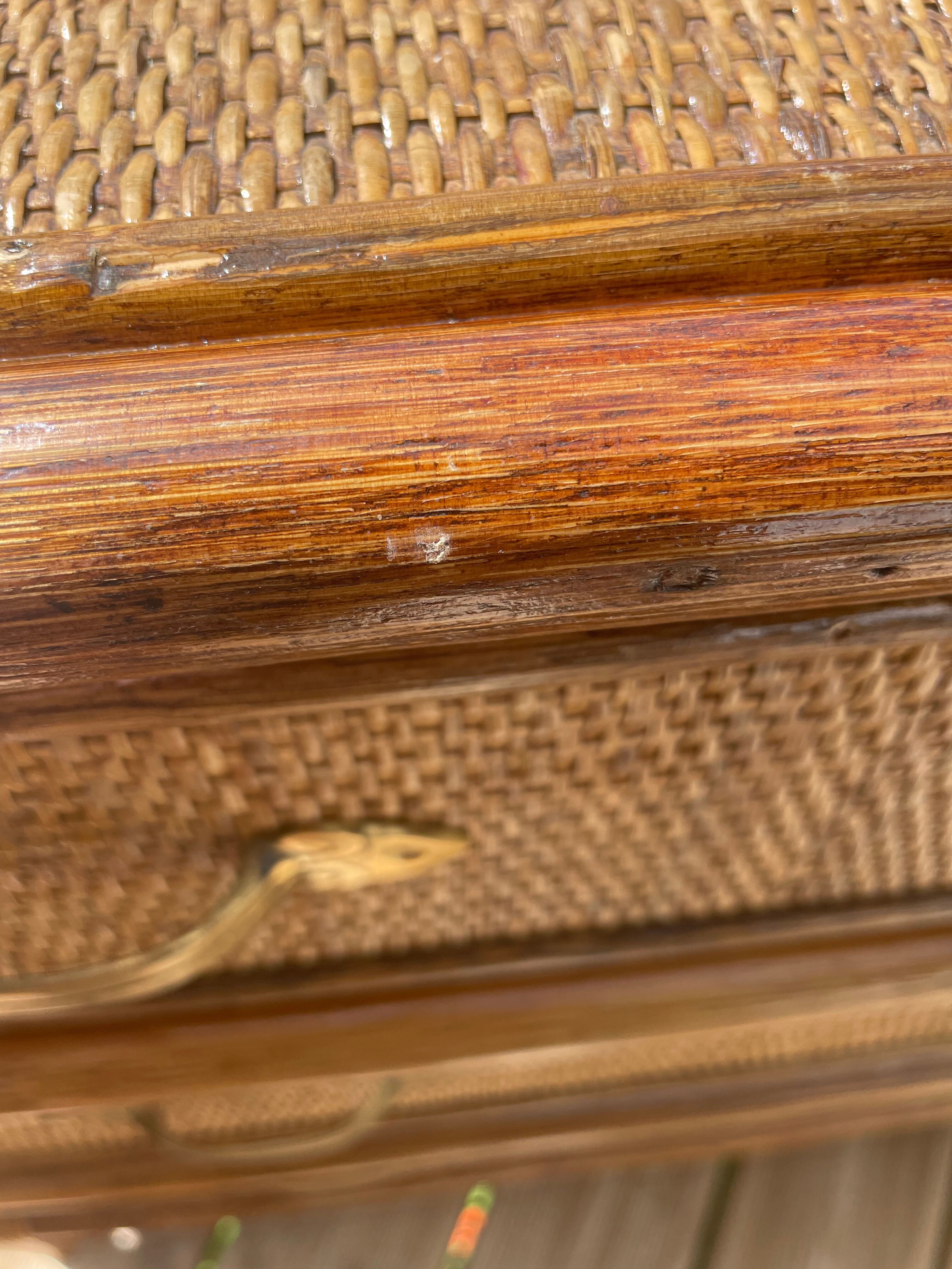 Commode osier et rotin