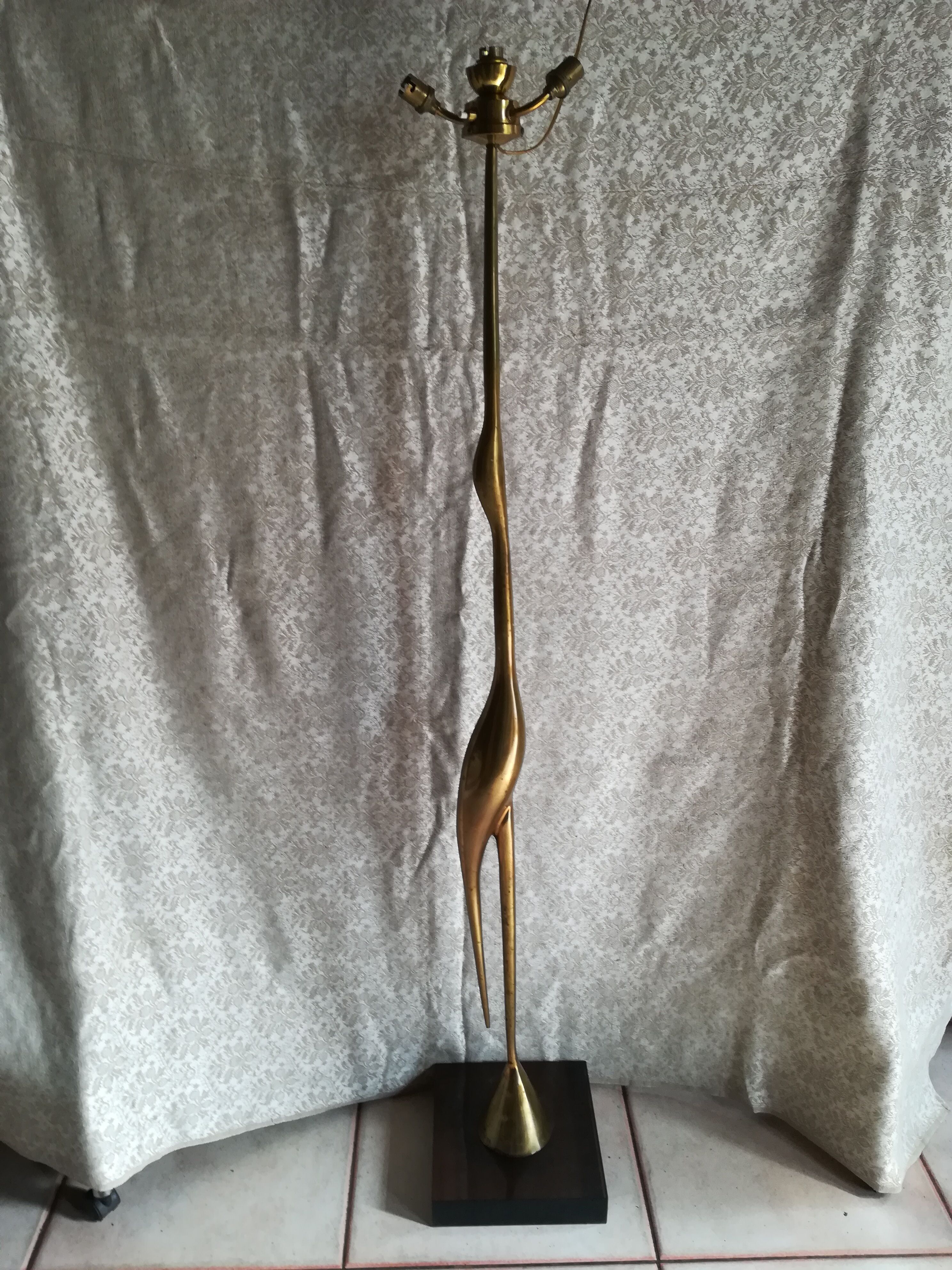 Floor lamp by René Broissand in bronze circa 1970