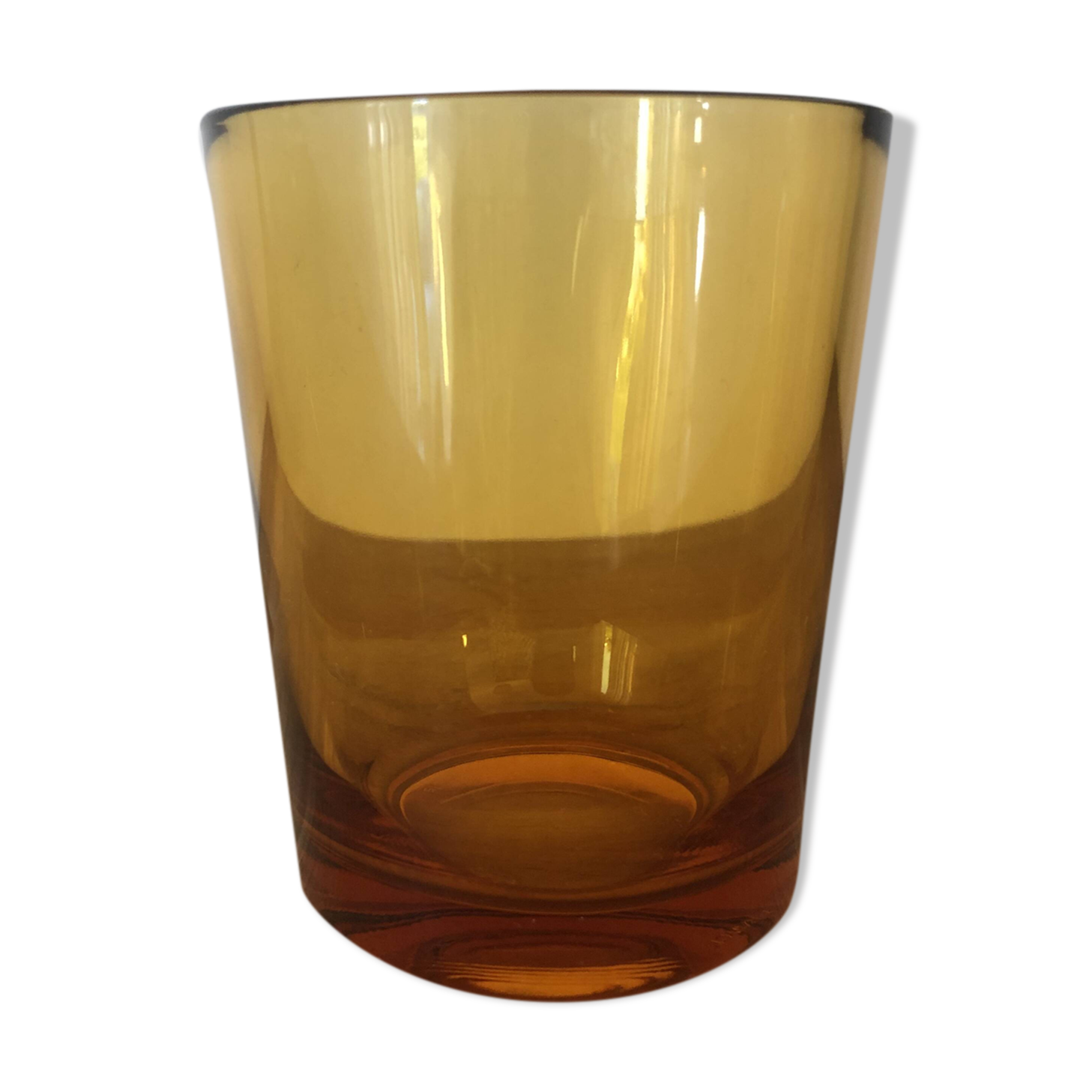 vintage amber brown thick glass