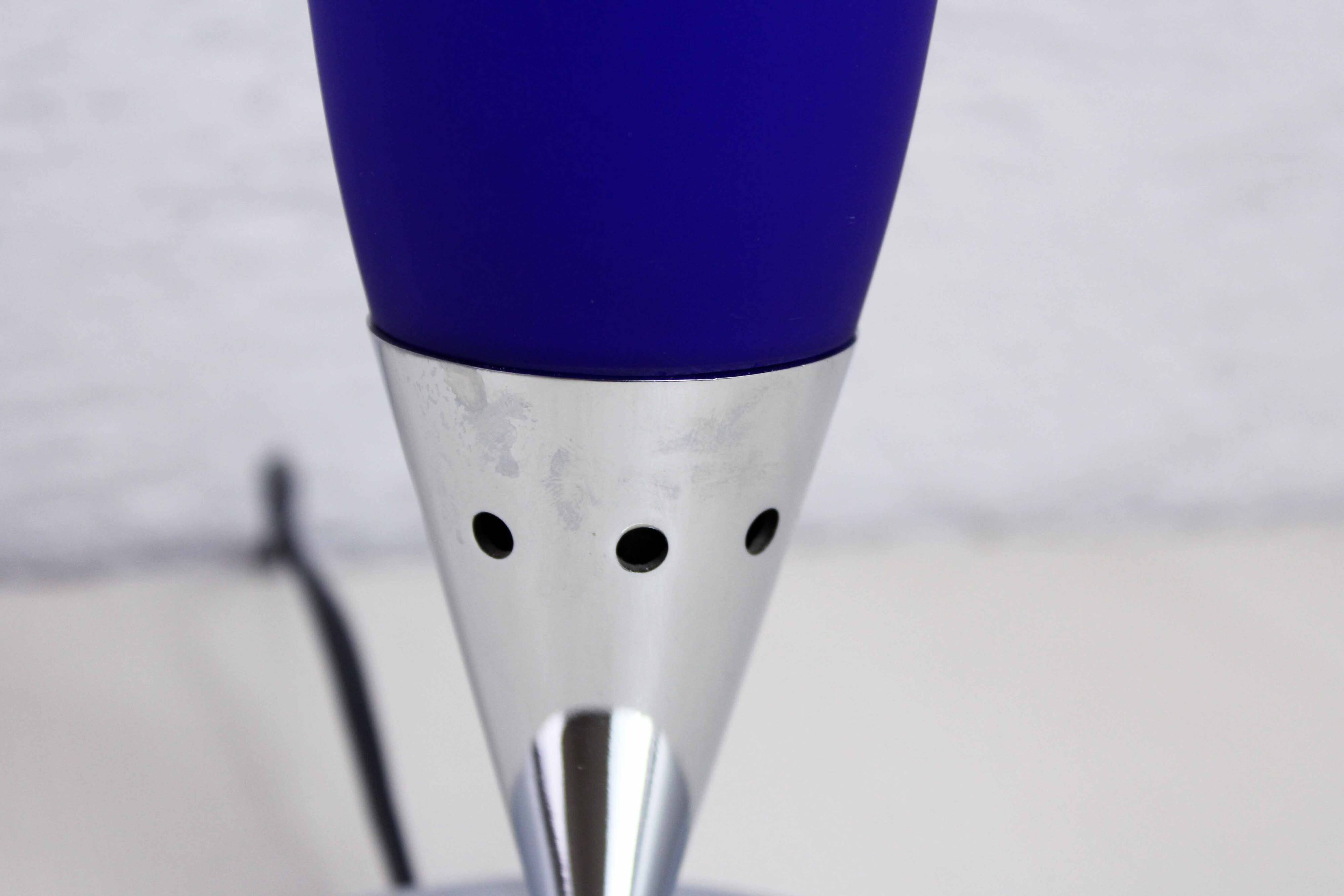 Blue glass lamp 1980
