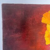 Still life with flowers, bread, apples and chair, signed