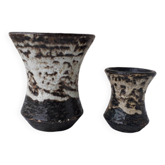 2 vases en grès