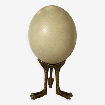 Ostrich egg on tripod base