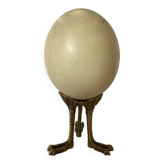 Ostrich egg on tripod base