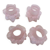 Lot de 4 tulipes roses art déco en pâte de verre