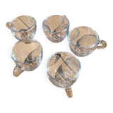 Quintet transparent glass coffee cups