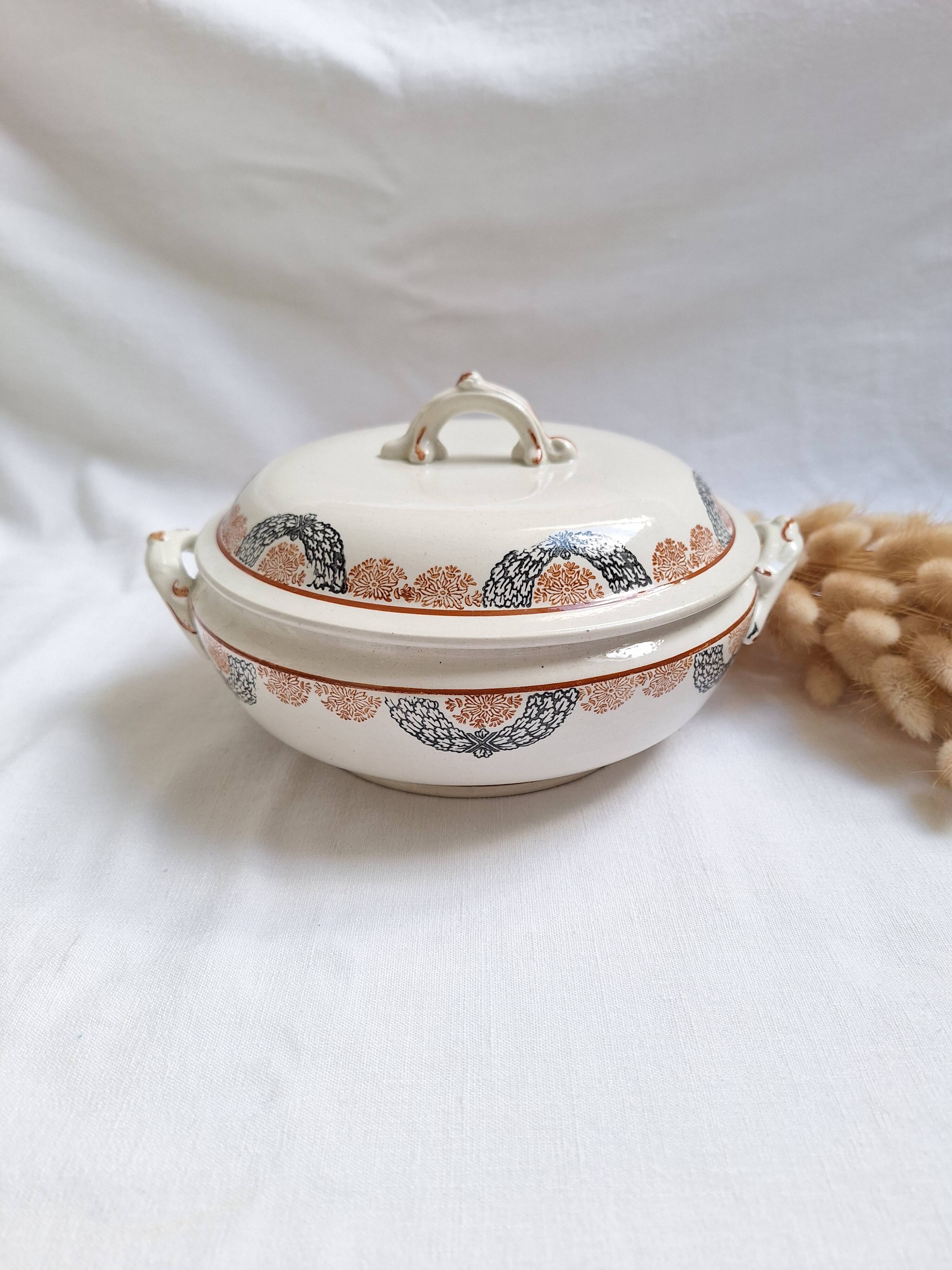 HBCM Pauline model orange and black soup tureen