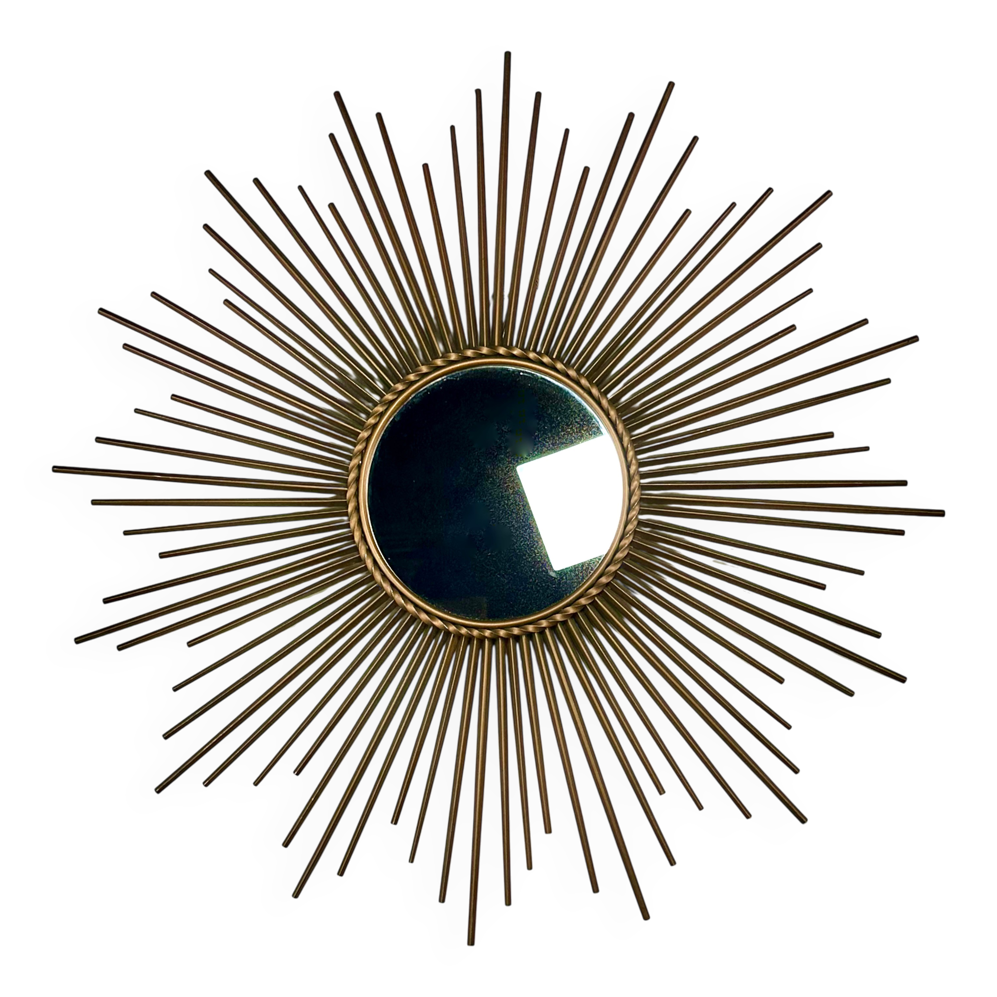 Sun Mirror Chaty Vallauris in gilded metal 1950s/60s