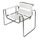 Fauteuil vintage style Marcel Breuer en cuir blanc