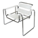 Fauteuil vintage style Marcel Breuer en cuir blanc