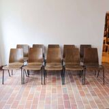 set of 10 vintage stackable chairs