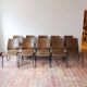 set of 10 vintage stackable chairs