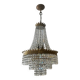 Hot air balloon chandelier in brass and crystal pendants