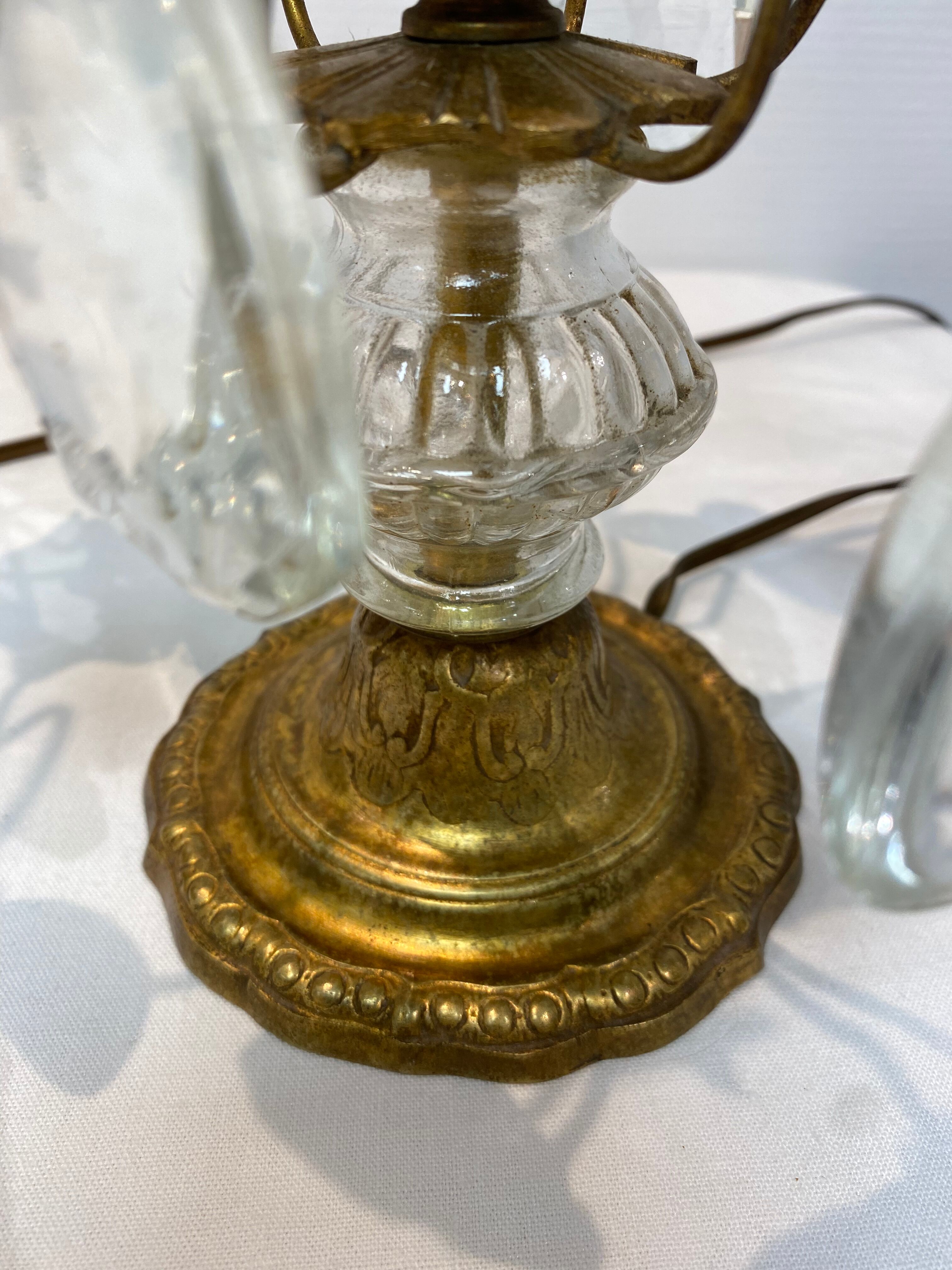 Pair of candelabra girandoles crystal lamp