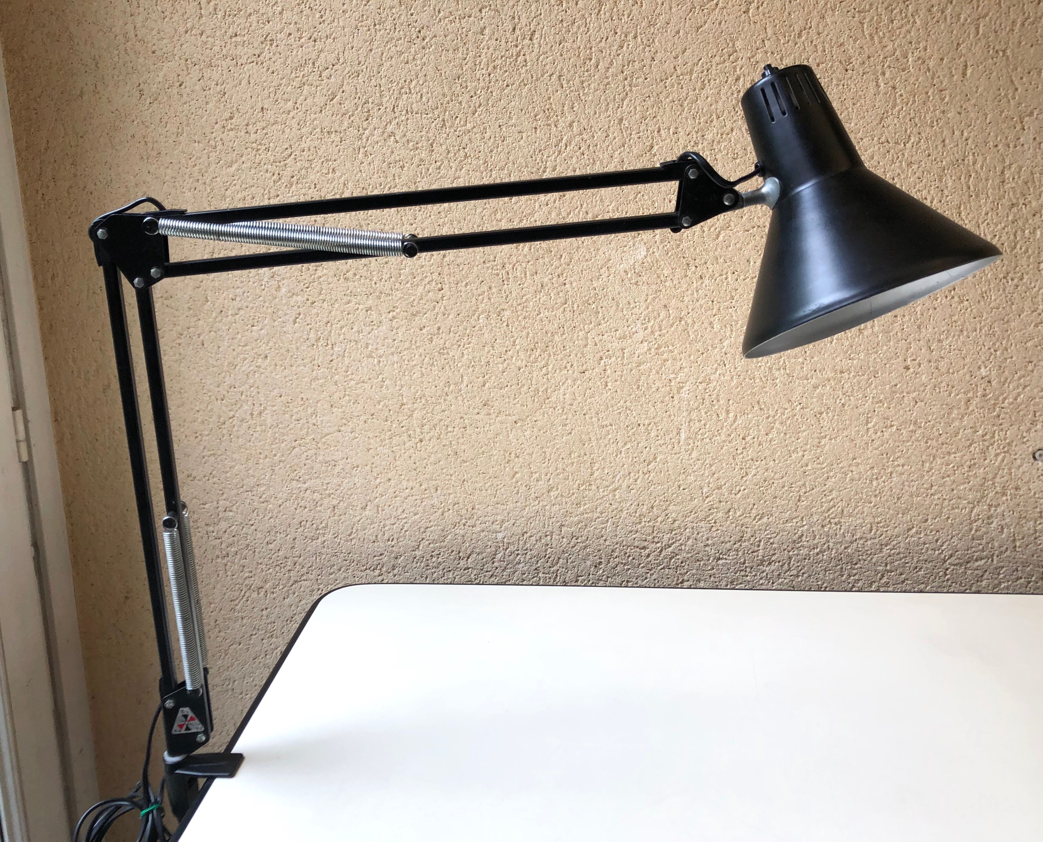 Office lamp architect twist t1 vintage design 70s black matte 2 available