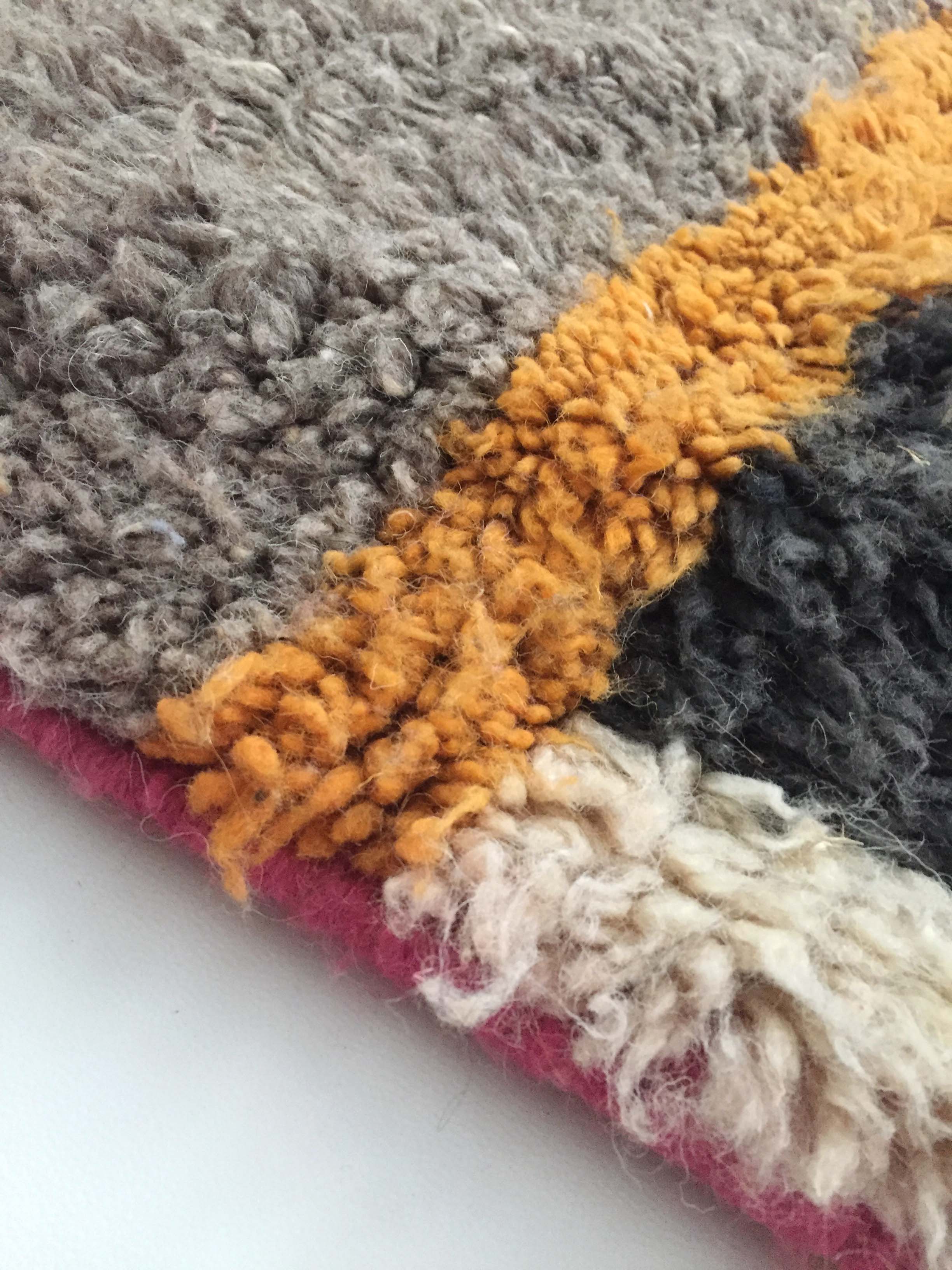 Moroccan Berber boujaad carpet with colored flat areas 193x115cm