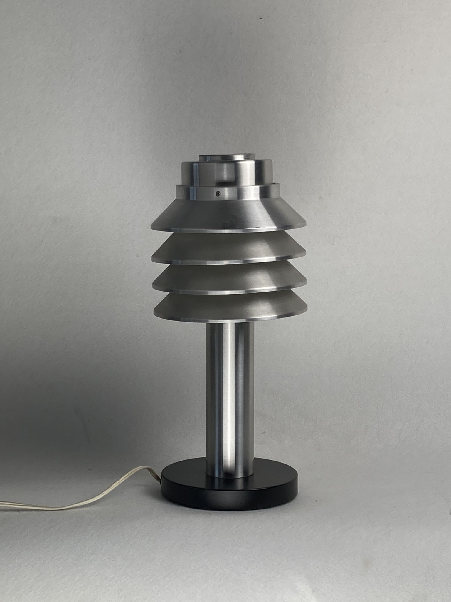 Space age aluminum mushroom dome lamp by Hans Agne Jakobsson for Markaryd, Sweden 1960s