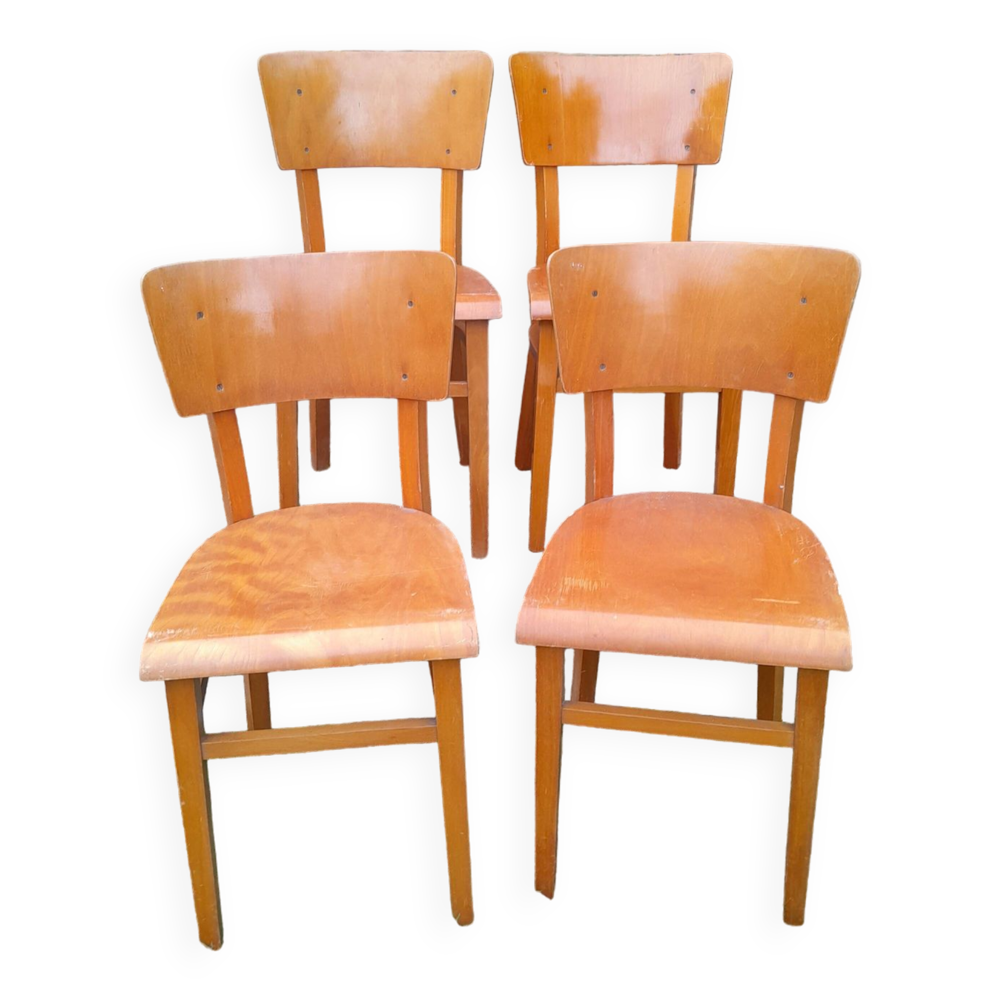 4 old vintage bistro chairs