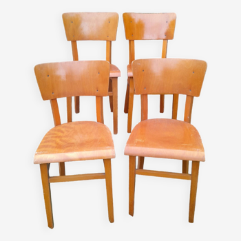 4 chaises de bistrot ancienne vintage