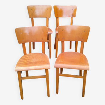 4 old vintage bistro chairs