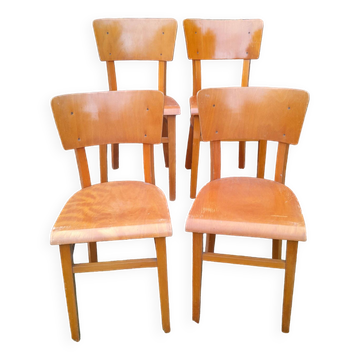 4 old vintage bistro chairs