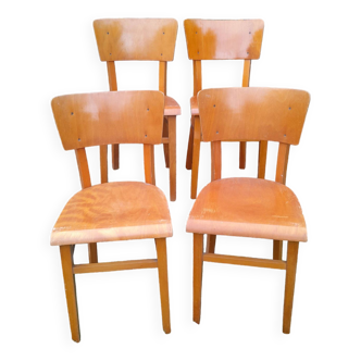 4 chaises de bistrot ancienne vintage