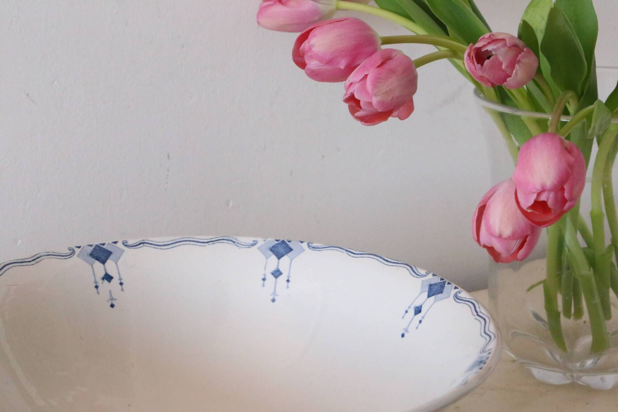 Large Terre de Fer salad bowl, Saphir model, Sarreguemines, French manufacturer